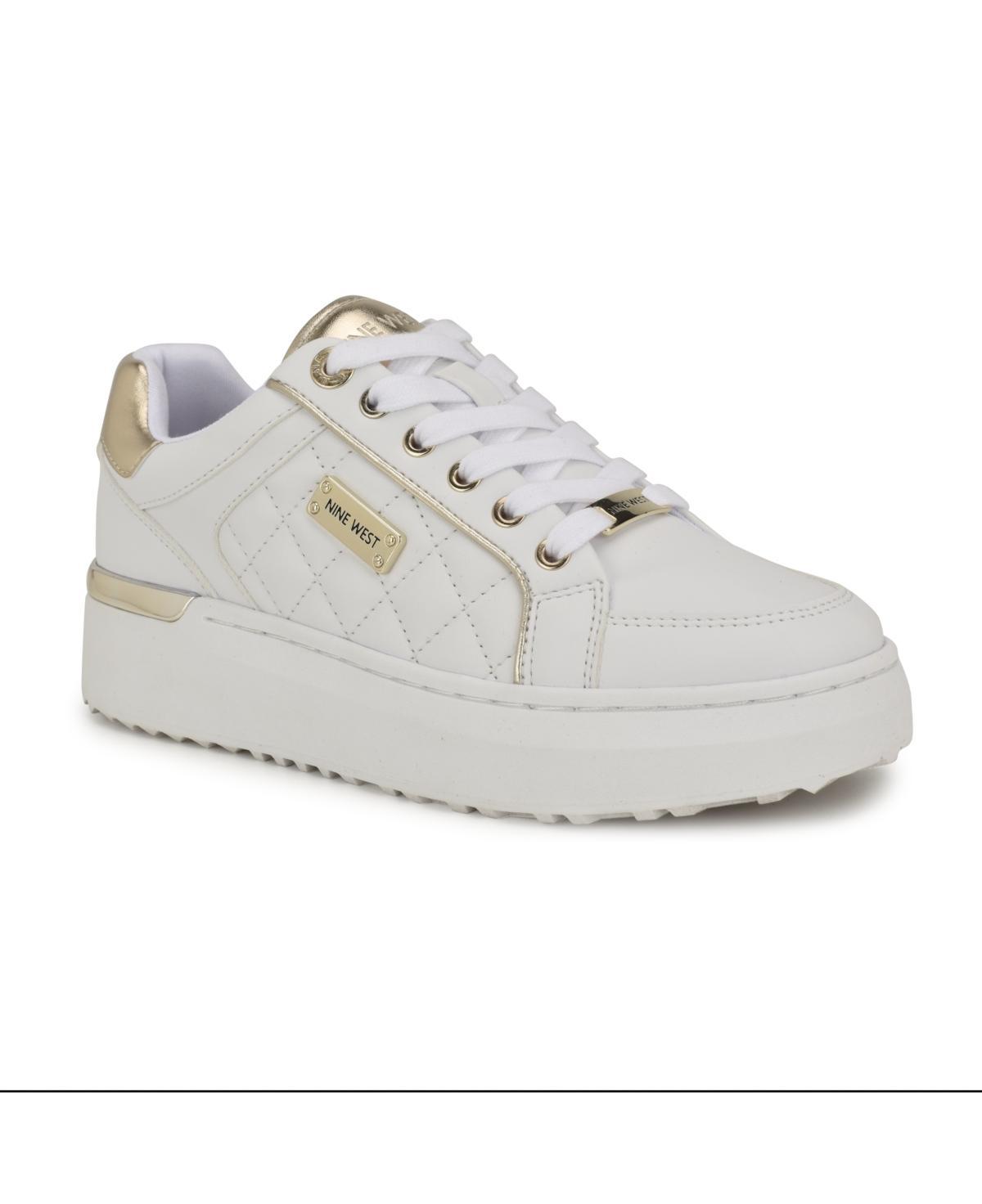 Nine West Cafee Women's Platform Sneakers, Size: 8.5, White Gold Product Image
