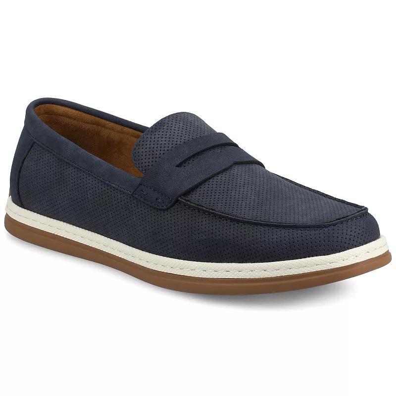 VANCE Brantley Comfort Casual Slip-on Men's Perforated Flexible Penny Loafers, Size: 10, Blue Product Image
