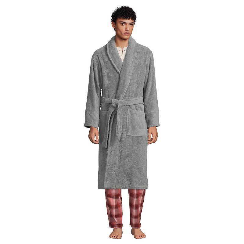Big & Tall Lands' End Calf-Length Turkish Terry Robe, Men's, Size: Medium Tall, White Product Image