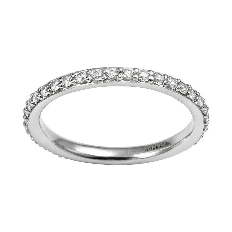 Sophie Miller Sterling Silver Cubic Zirconia Eternity Ring, Women's, Size: 6, White Product Image