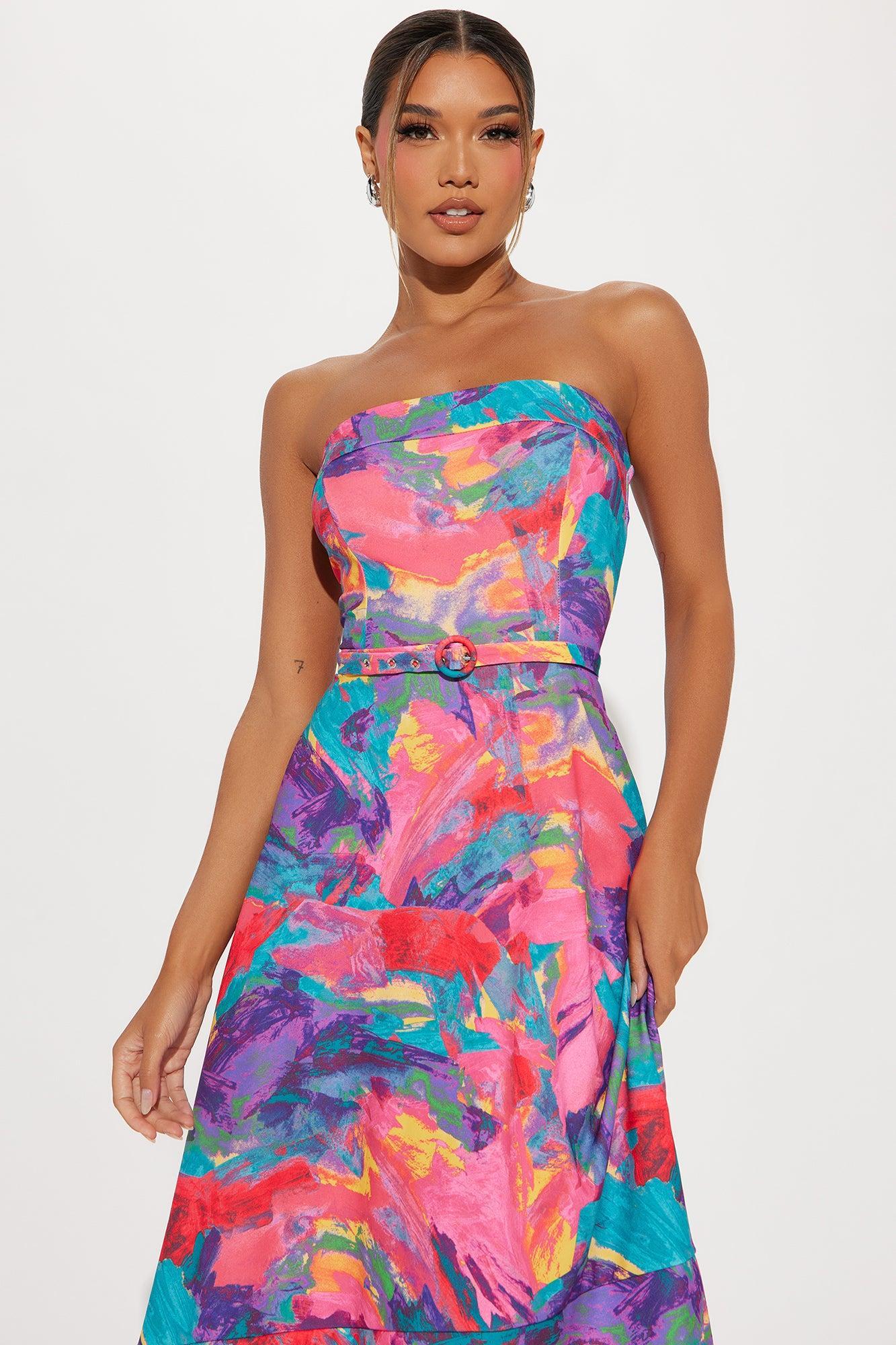 Fiji Island Midi Dress - Purple/combo Product Image