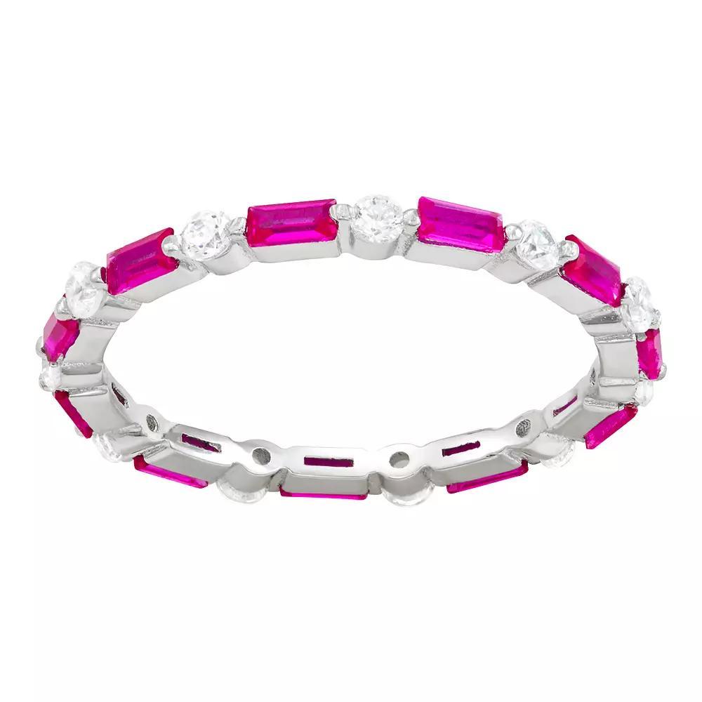 Contessa Di Capri Birthstone Eternity Ring, Women's, Size: 6, Sterling January Product Image