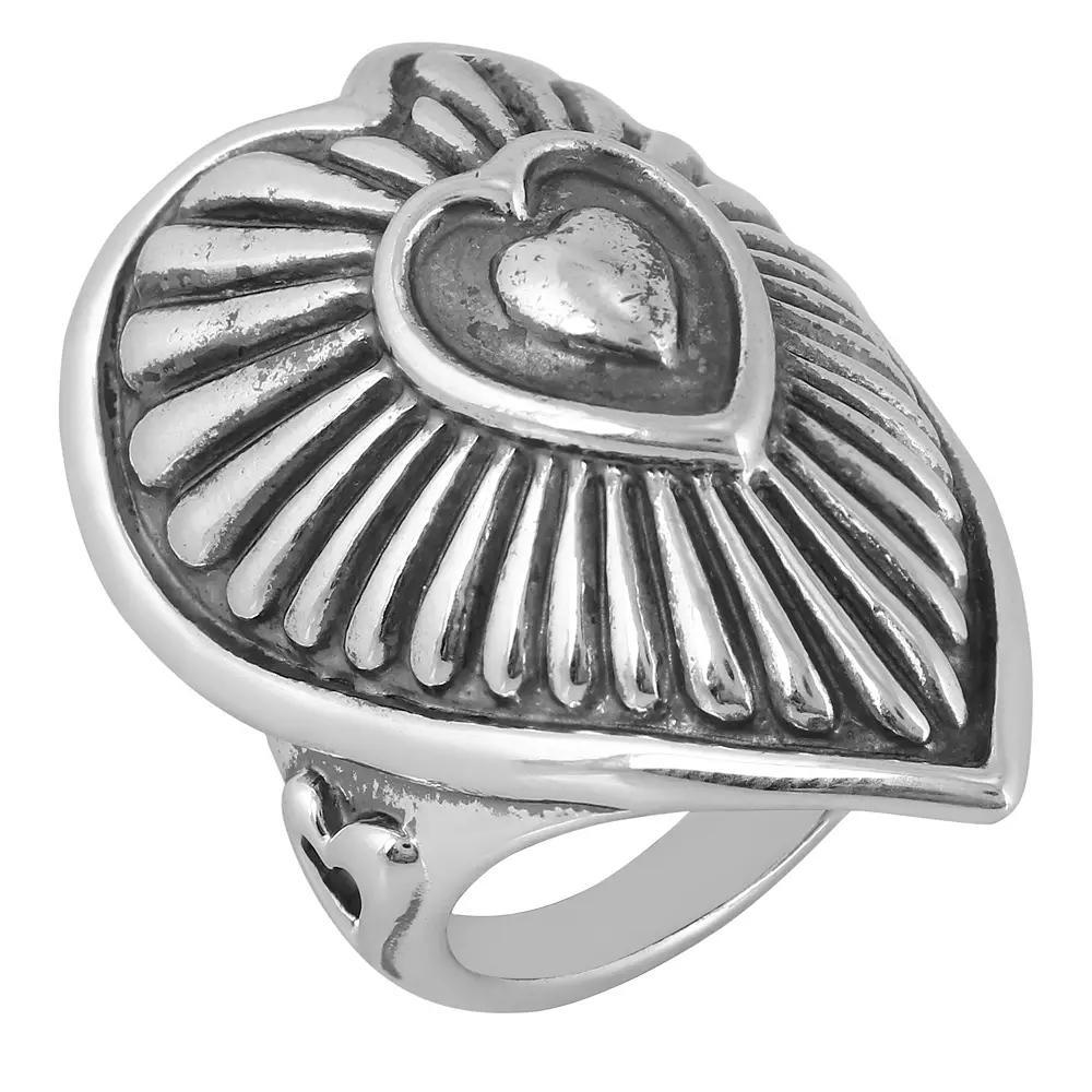 Southwest Spirit® Sterling Silver Bold Heart Ring, Women's, Size: 5 Product Image
