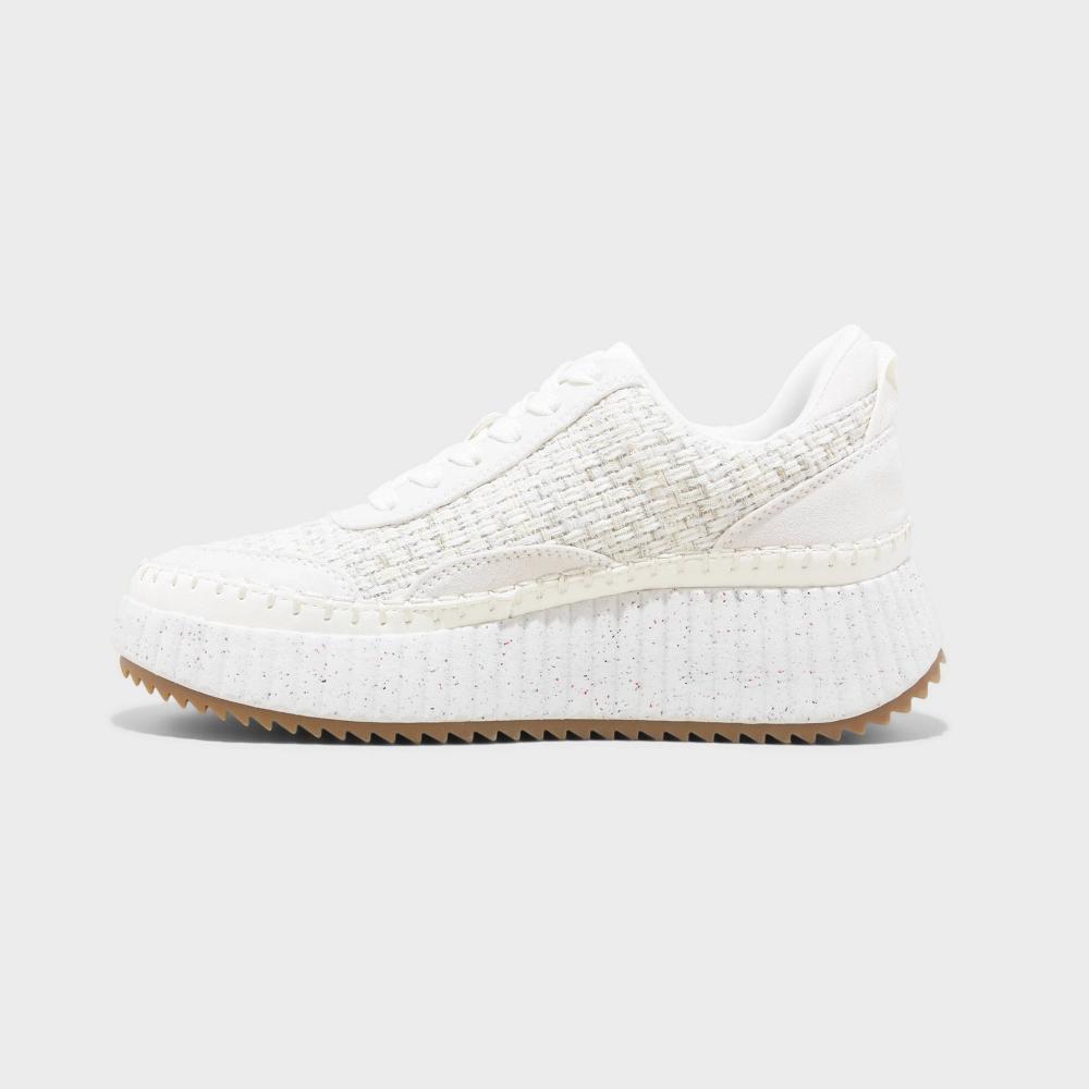 Womens Persephone Sneakers with Memory Foam Insole - Universal Thread White 10: Lace Up, Low Top, Textured Outsole Product Image