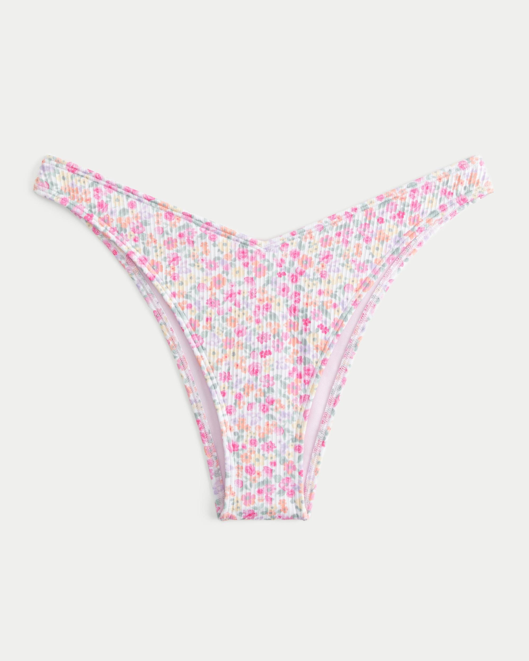 Ribbed High-Leg V-Waist Cheekiest Bikini Bottom Product Image