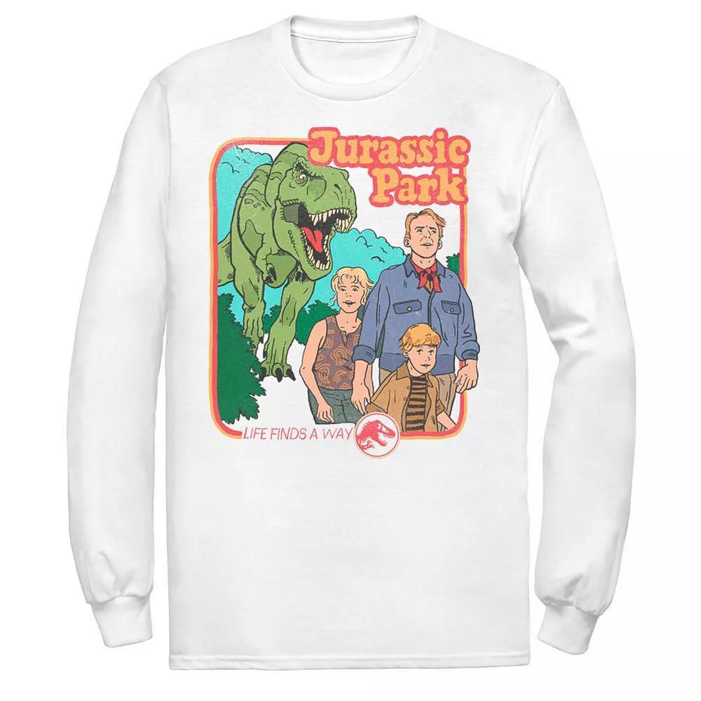 Men's Jurassic Park Vintage Characters Life Finds A Way Tee, Size: Small, Athletic Grey Product Image