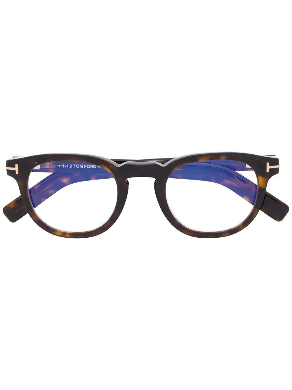 TOM FORD Round Frame Glasses In Brown Product Image
