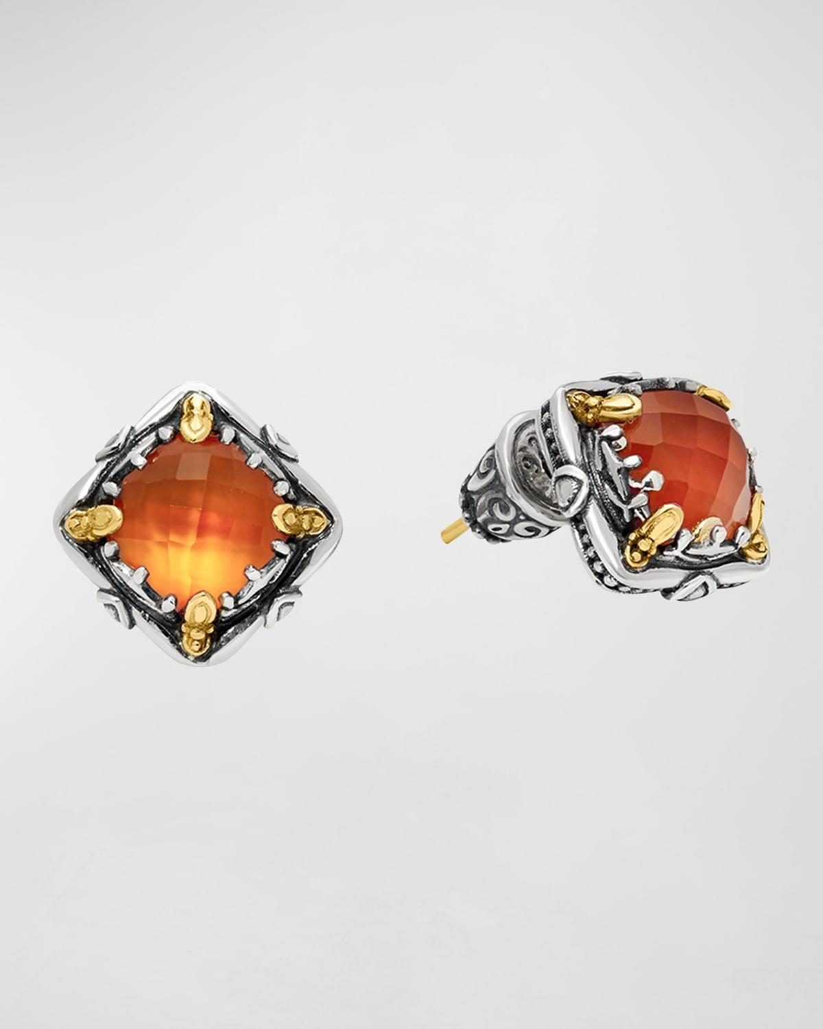Womens Heirloom Sterling Silver, 18K Yellow Gold & Tulite Doublet Stud Earrings Product Image