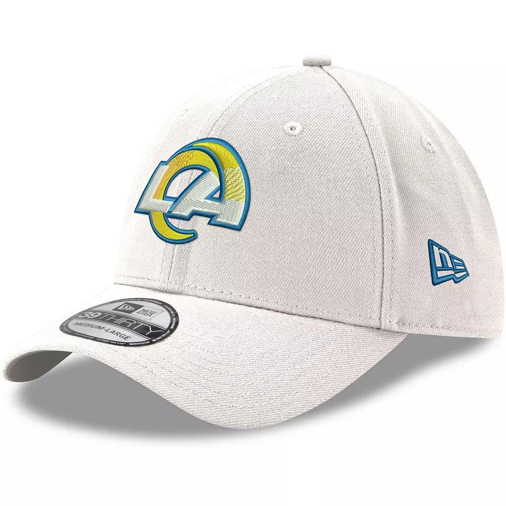 Men's New Era White Los Angeles Rams LA Logo Iced II 39THIRTY Flex Hat, Size: Small/Medium Product Image