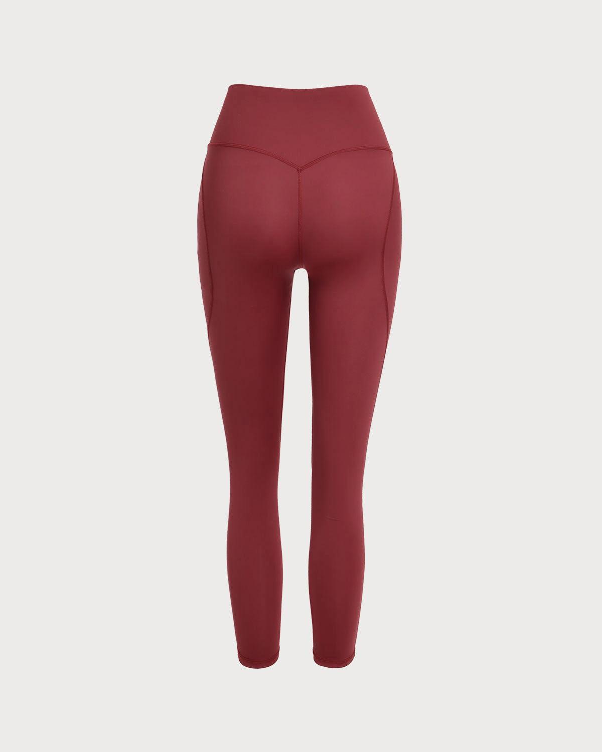 Red High Stretch Yoga Leggings Product Image
