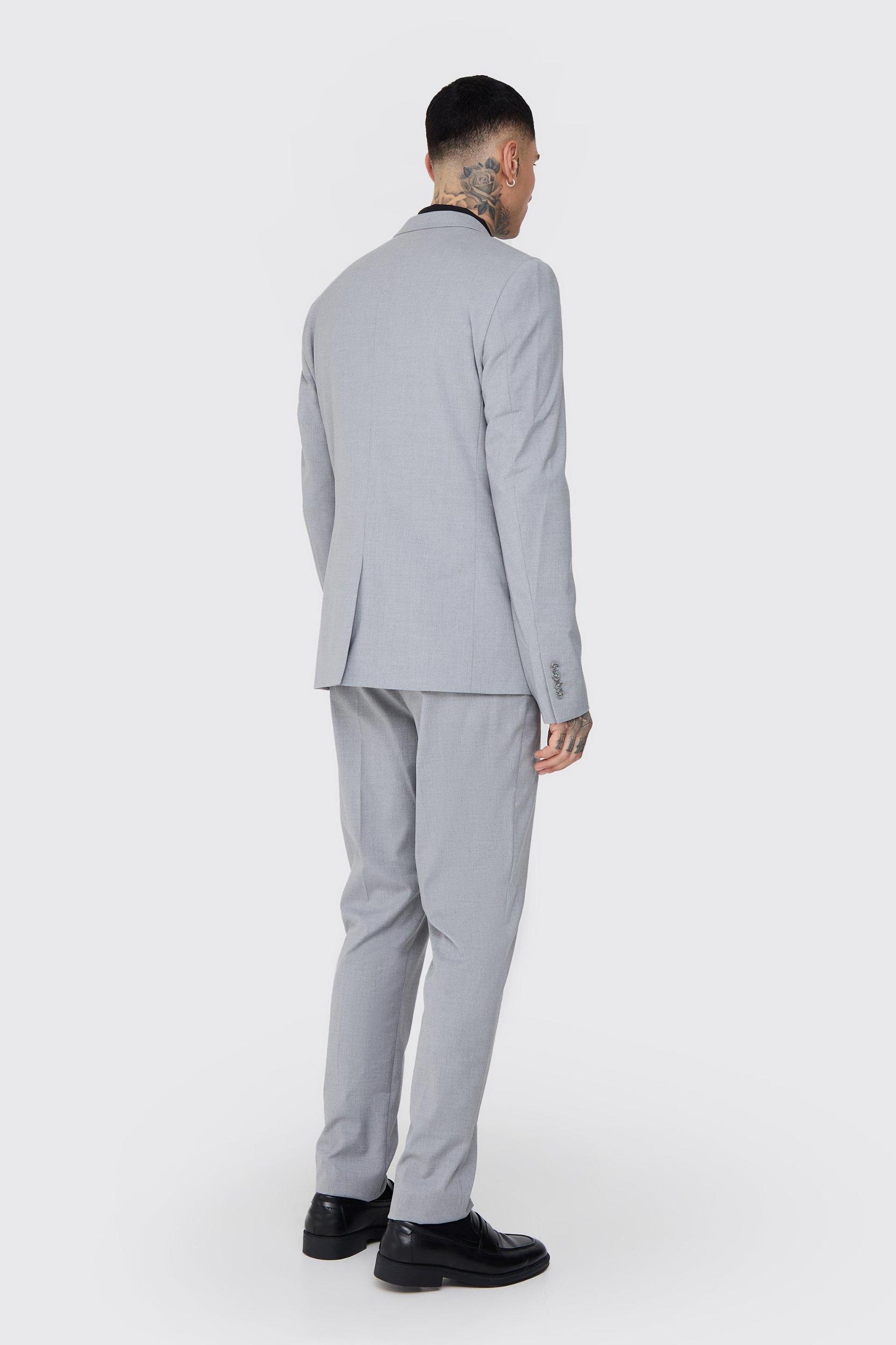 Tall Essential Slim Fit Suit Jacket In Grey | boohooMAN USA Product Image