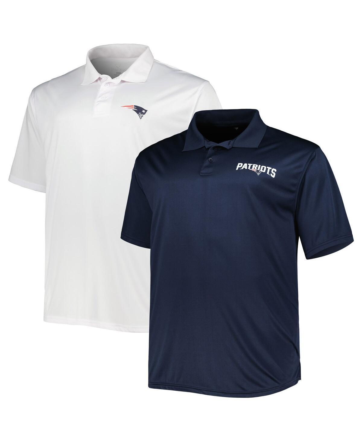 Men's Fanatics Branded Navy/White New England Patriots Solid Two-Pack Polo Set, Size: 2XB, Blue Product Image
