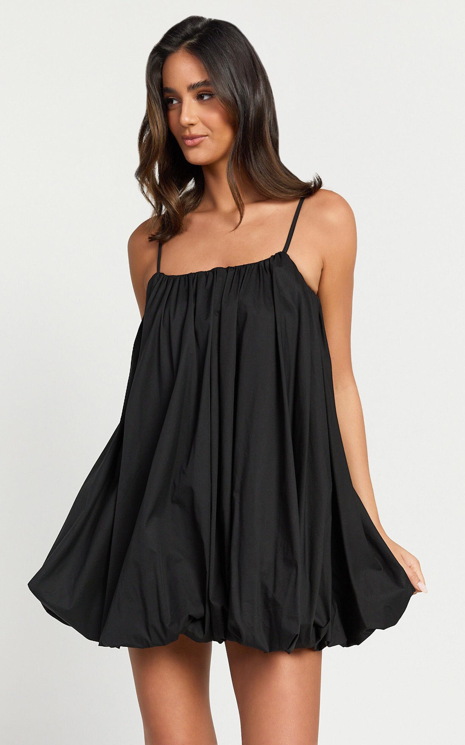 Marites Mini Dress - Bubble Mini Dress in Black Product Image