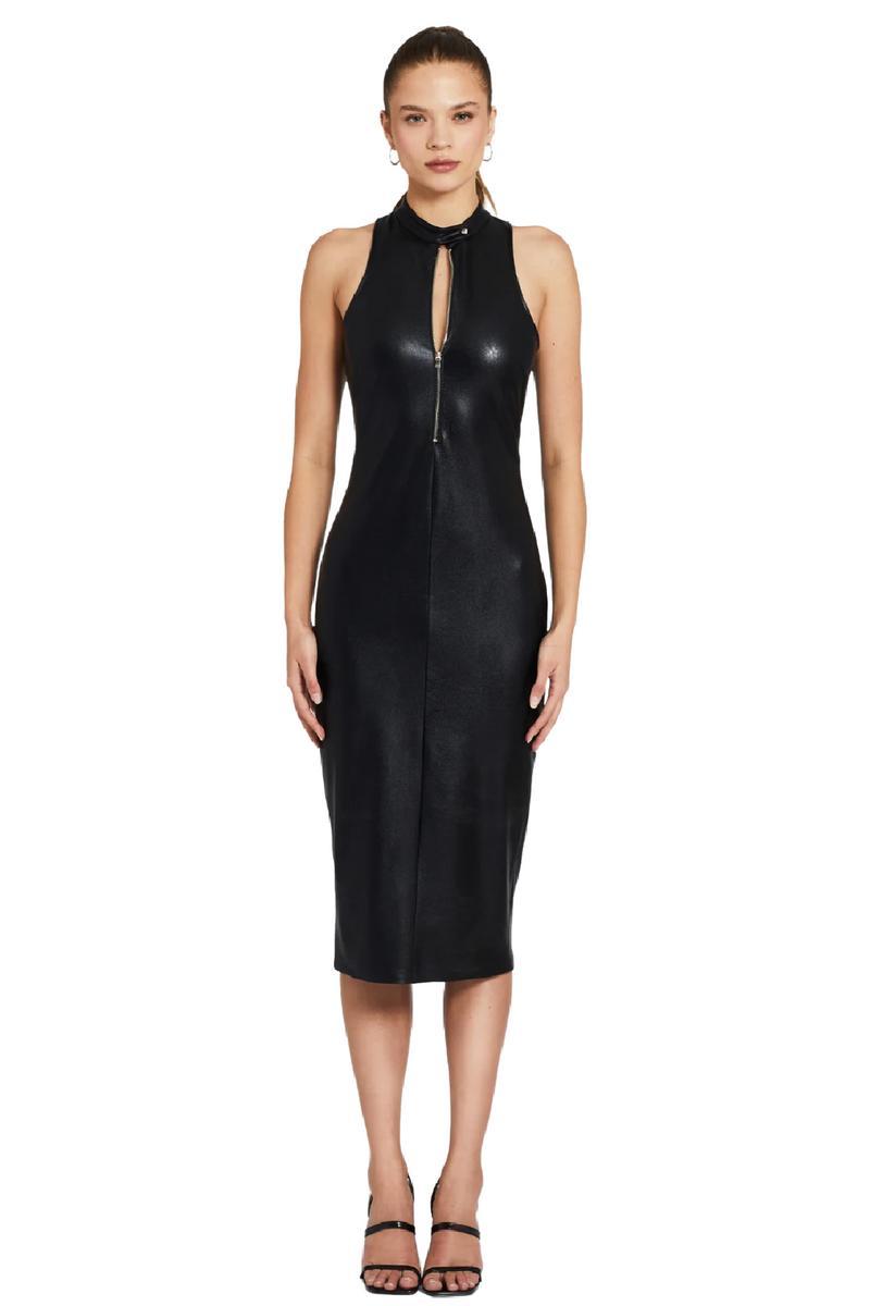 Declan Dress In Faux Leather Product Image