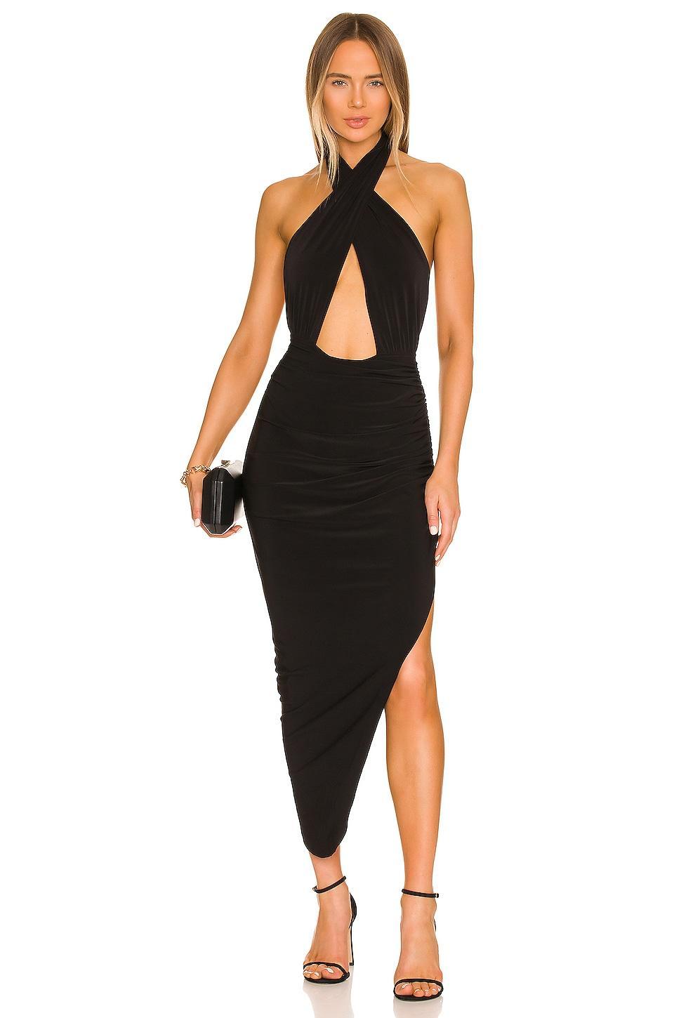 Cross Halter Side Drape Gown Norma Kamali Product Image