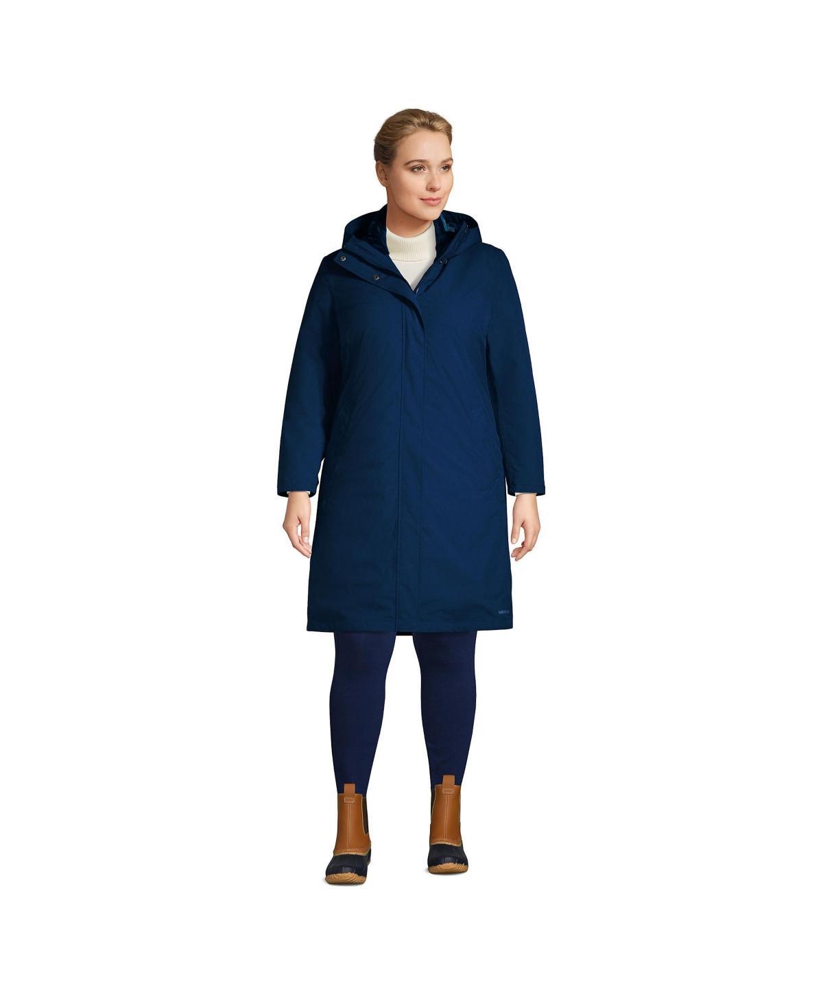 Plus Size Lands End Insulated 3-in-1 Primaloft Parka, Womens Black Grey Product Image