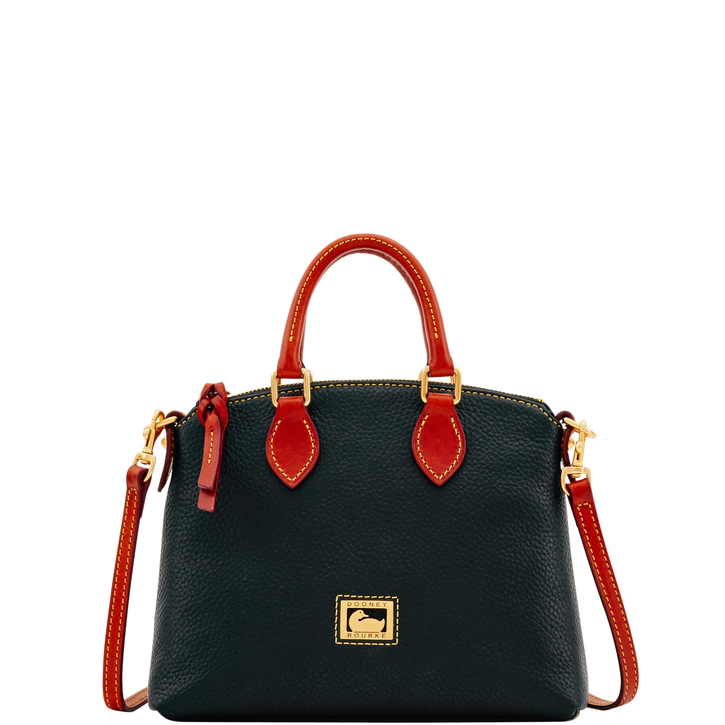 Dooney & Bourke Womens Dillen Crossbody Leather Satchel Bag in Caramel Product Image