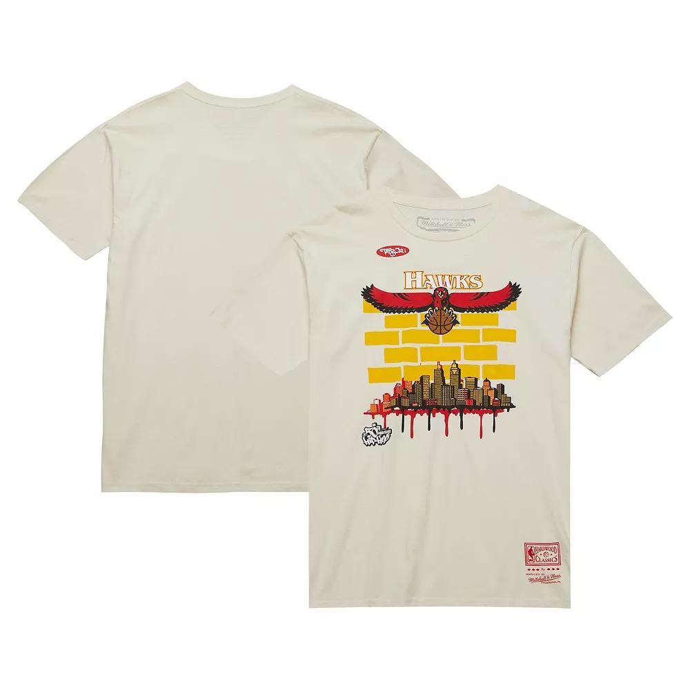 Men's Mitchell & Ness x Tats Cru Cream Atlanta Hawks Hardwood Classics City T-Shirt, Size: 2XL, Beige Product Image