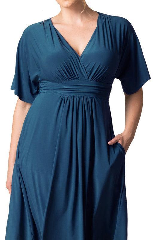 Gia Midi Dress, Teal - Plus Product Image