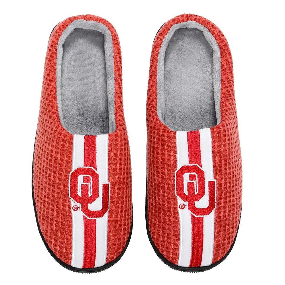 Men's FOCO Crimson Oklahoma Sooners Team Stripe Memory Foam Slide Slippers, Size: Medium, Red Product Image