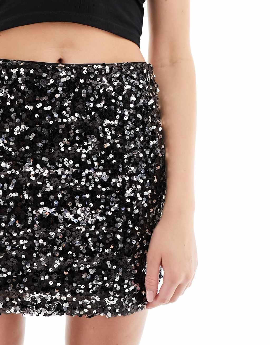 ASOS DESIGN satin bias midi skirt in black Product Image