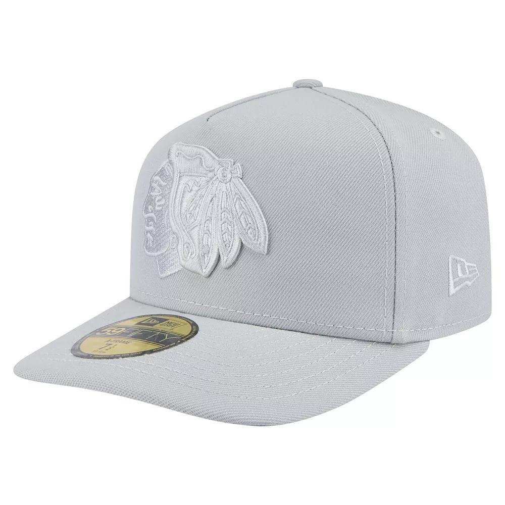 Men's New Era Gray Chicago Blackhawks Color Pack A-Frame 59FIFTY Fitted Hat, Size: 7 1/4, Grey Product Image