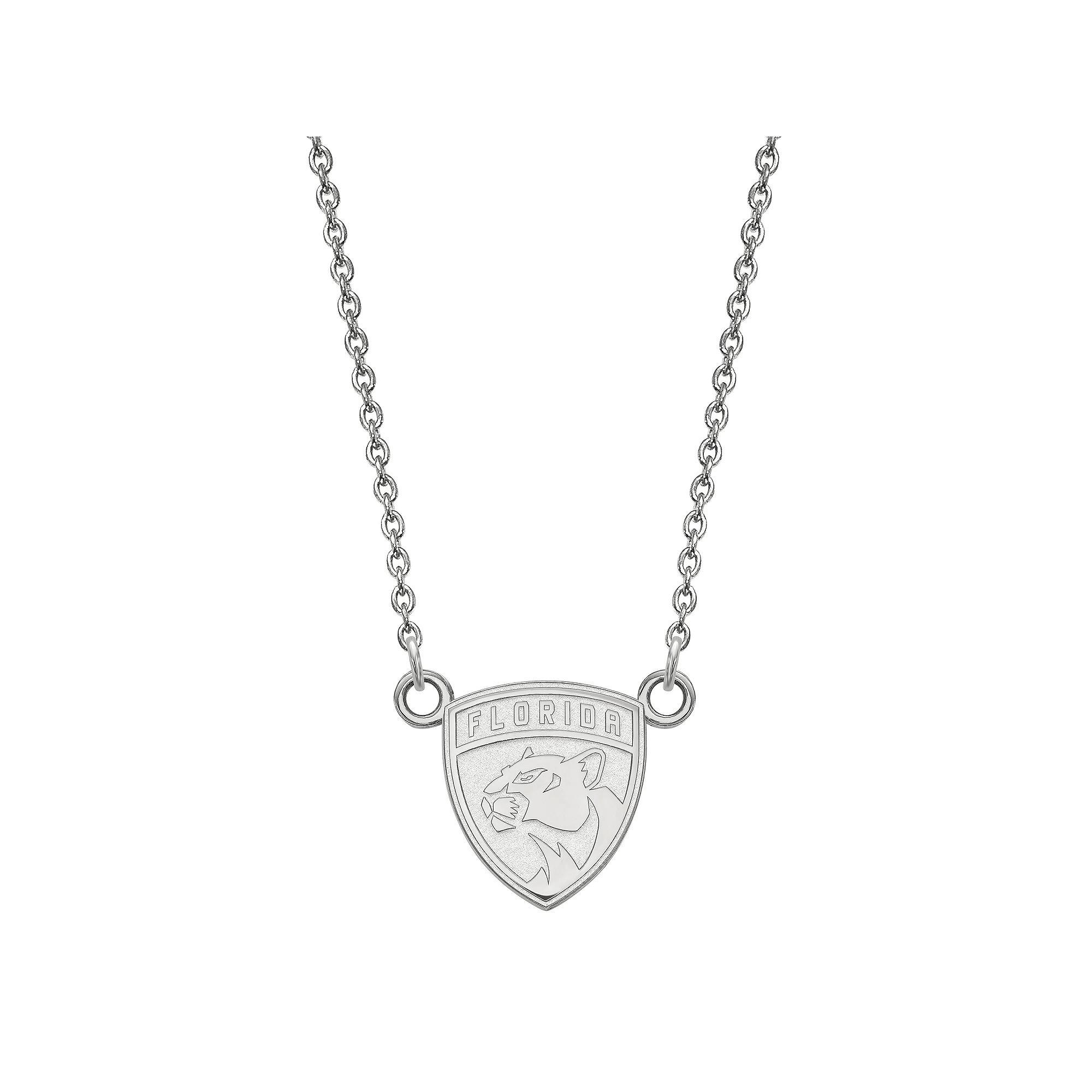 LogoArt Florida Panthers Sterling Silver Small Logo Pendant Necklace, Women's, Size: 18" Product Image