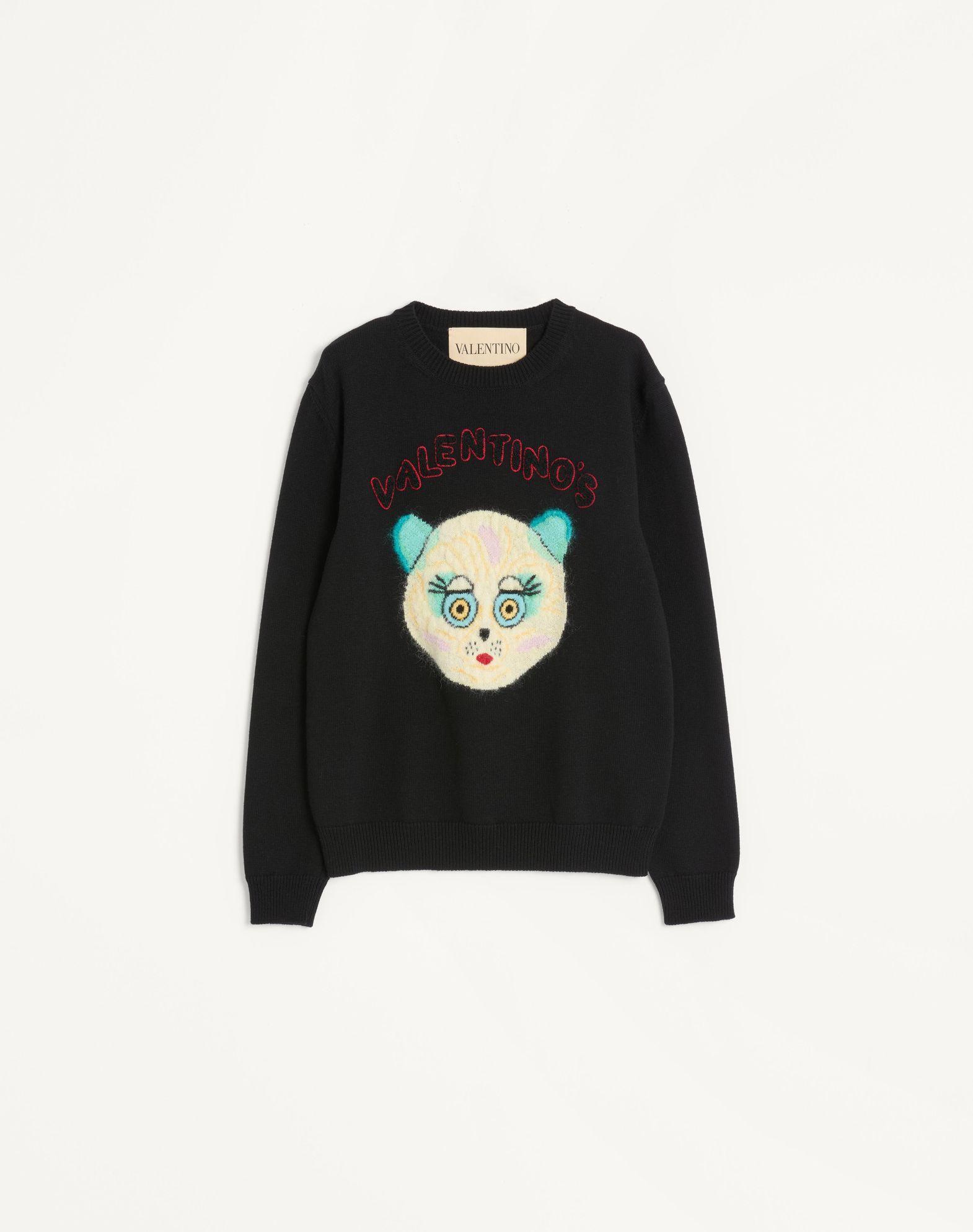 Wool And Cotton Sweater With Le Chat De La Maison Patch Product Image