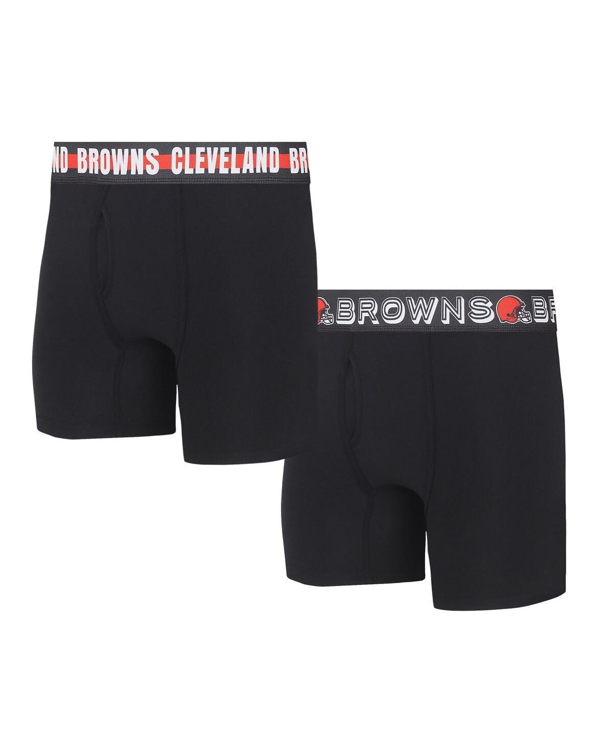 Men's Concepts Sport Cleveland Browns Gauge Knit Boxer Brief Two-Pack, Size: XL, Black Product Image