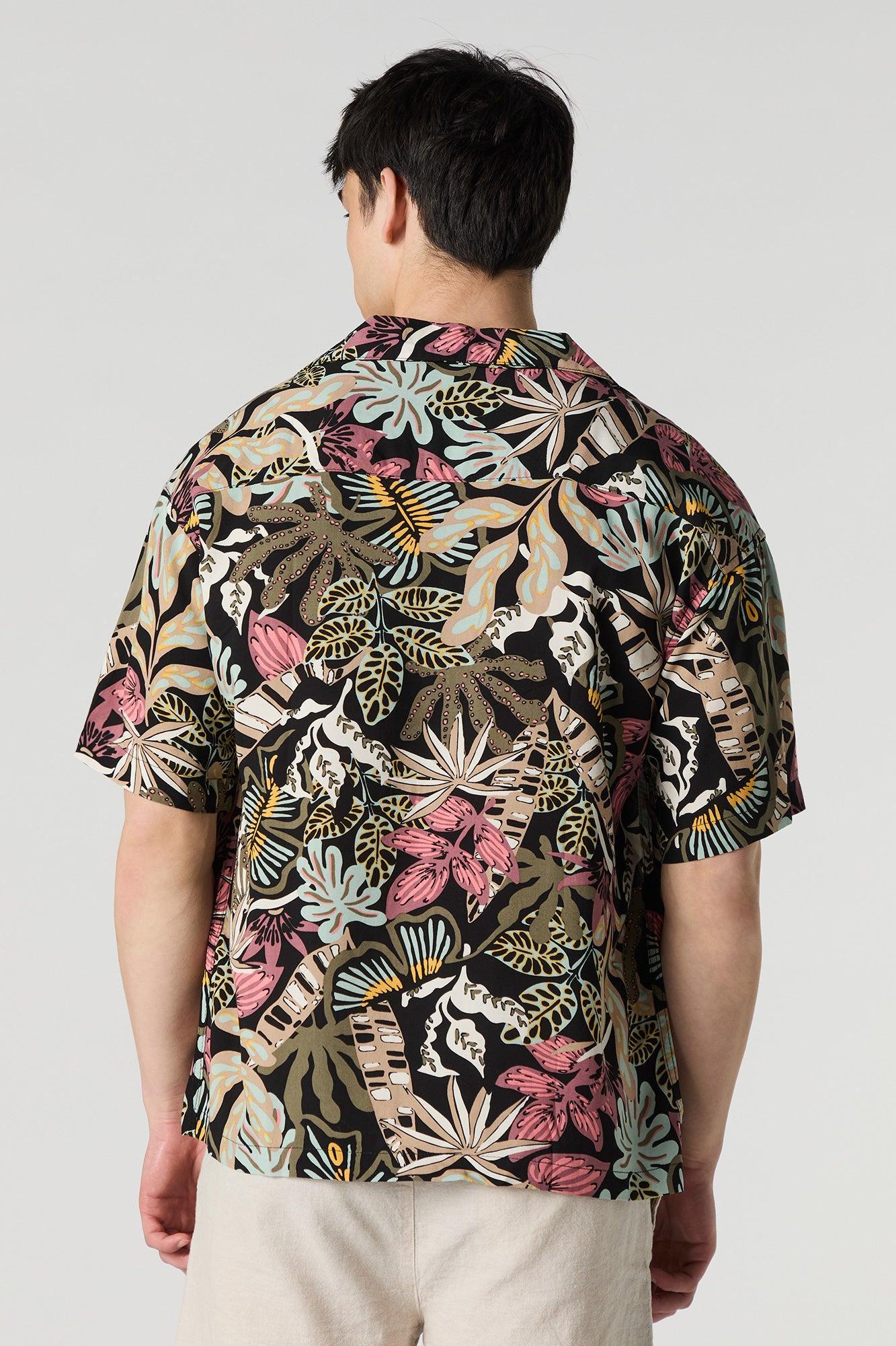 Summer Vibes Print Button-Up Top Male Product Image
