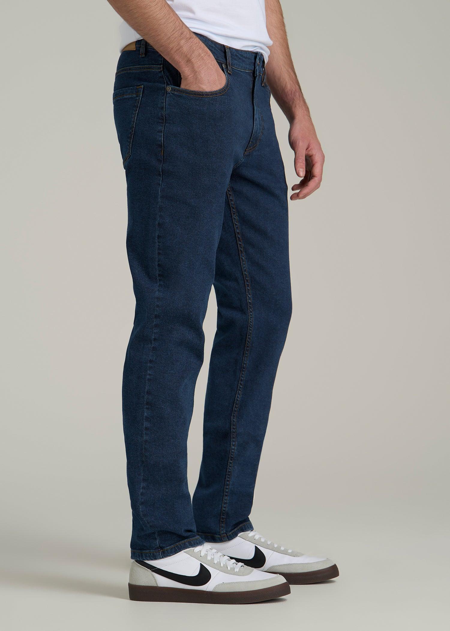 A.T. Basics Men's Carman Tapered fit Jeans for Tall Men in Charged Blue Product Image