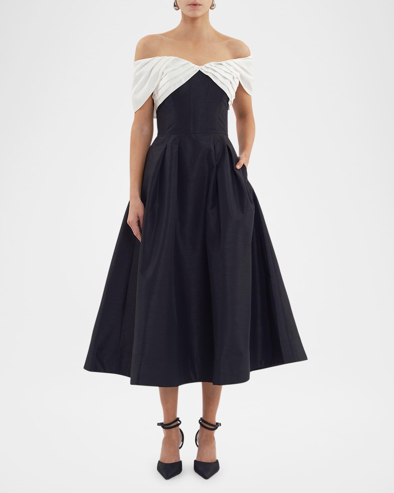 Eliza Bicolor Strapless Midi Dress Product Image