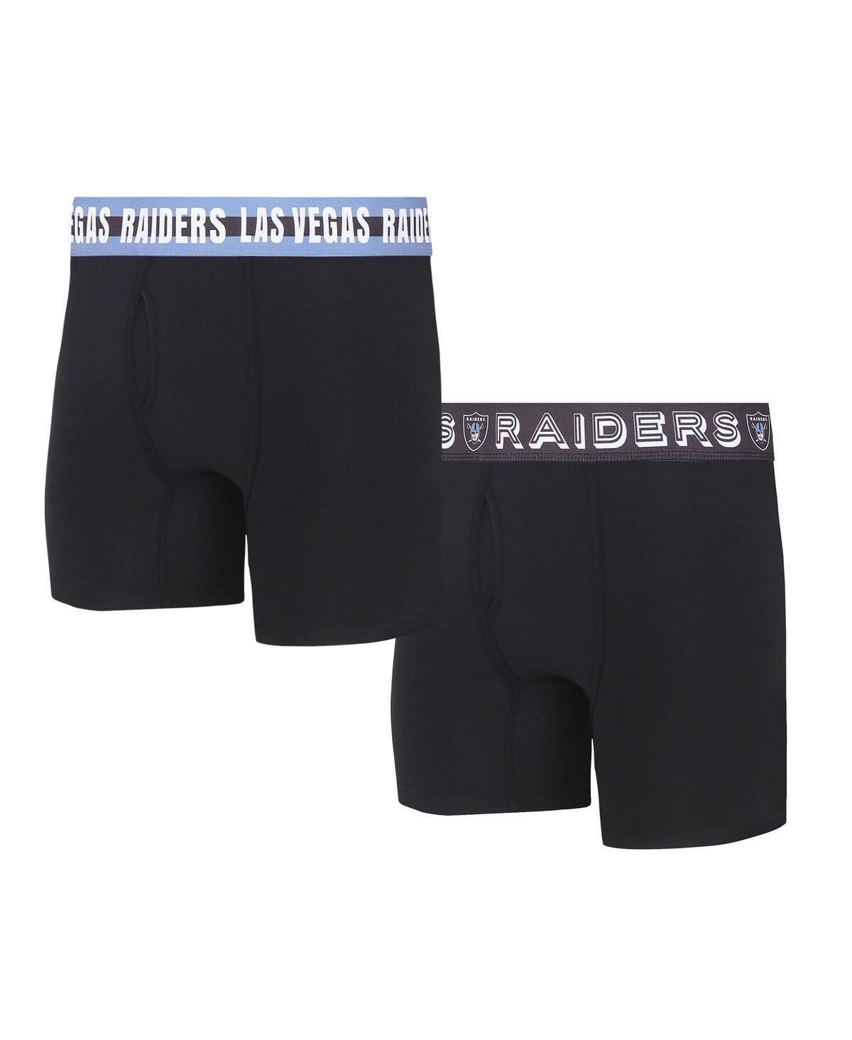 Men's Concepts Sport Las Vegas Raiders Gauge Knit Boxer Brief Two-Pack, Size: Small, Lvr Black Product Image