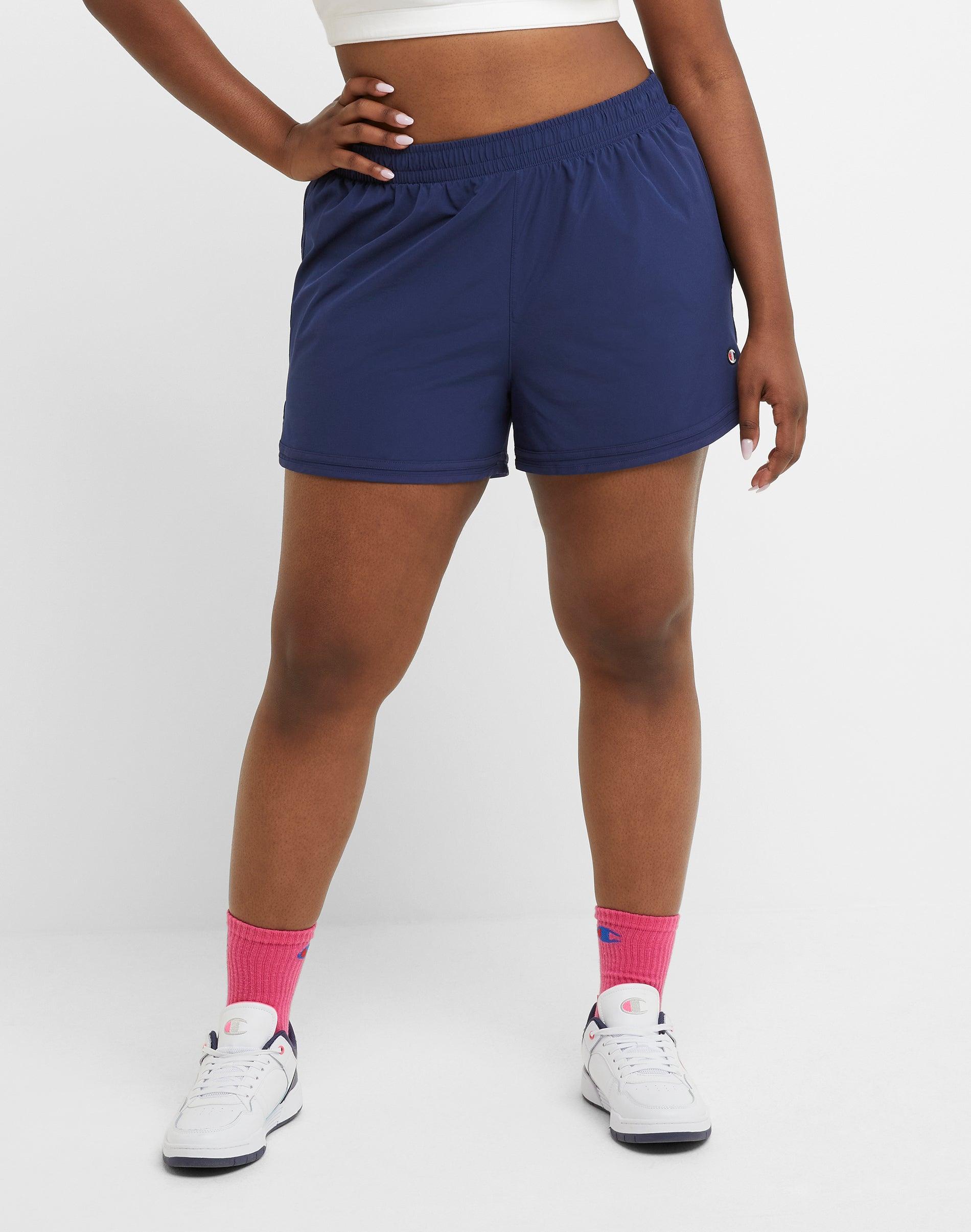 Womens Champion Varsity Shorts, C Logo, 3.5 (Plus Size) Black 4X Product Image
