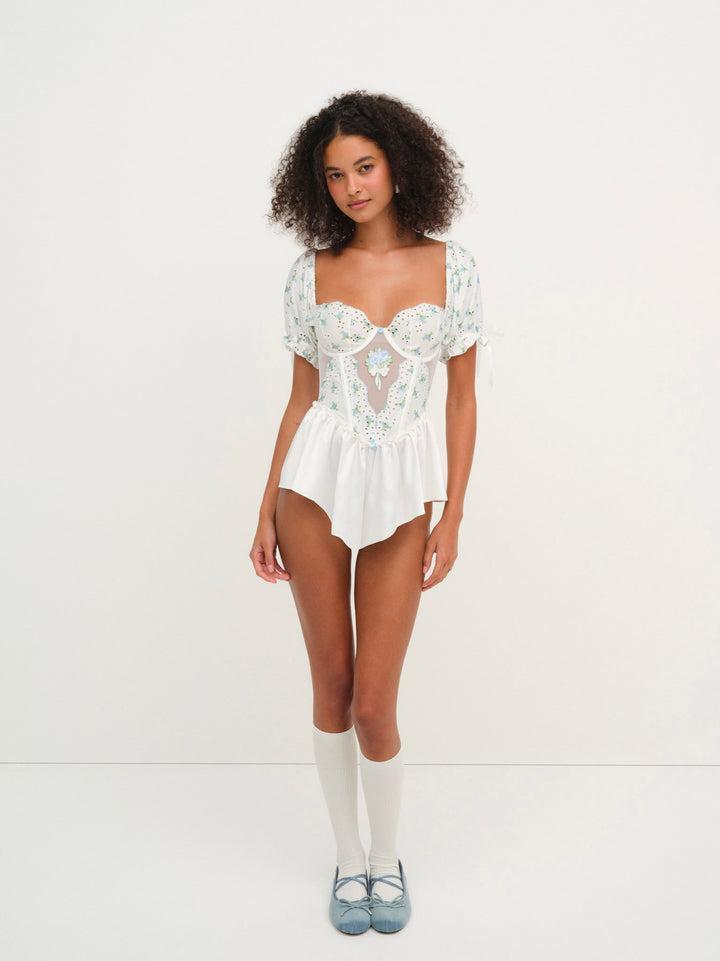 Budding Blossom Sleep Romper — Blue Product Image