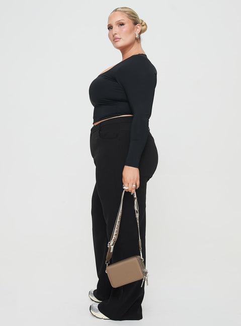 Back In Time Long Sleeve Top Black Curve Product Image