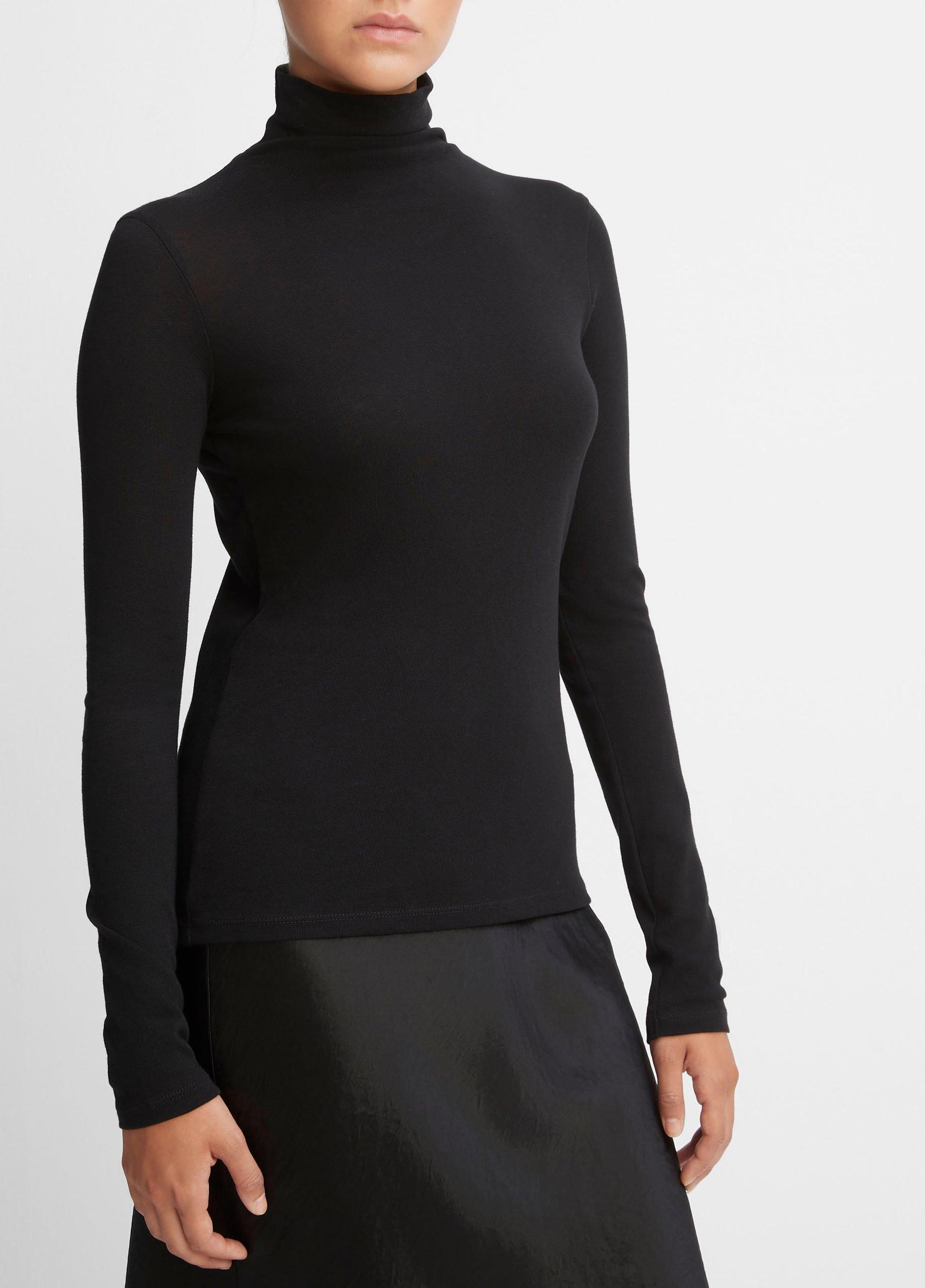 Womens Essential Long Sleeve Turtleneck, Optic White, Size XXS Vince Product Image