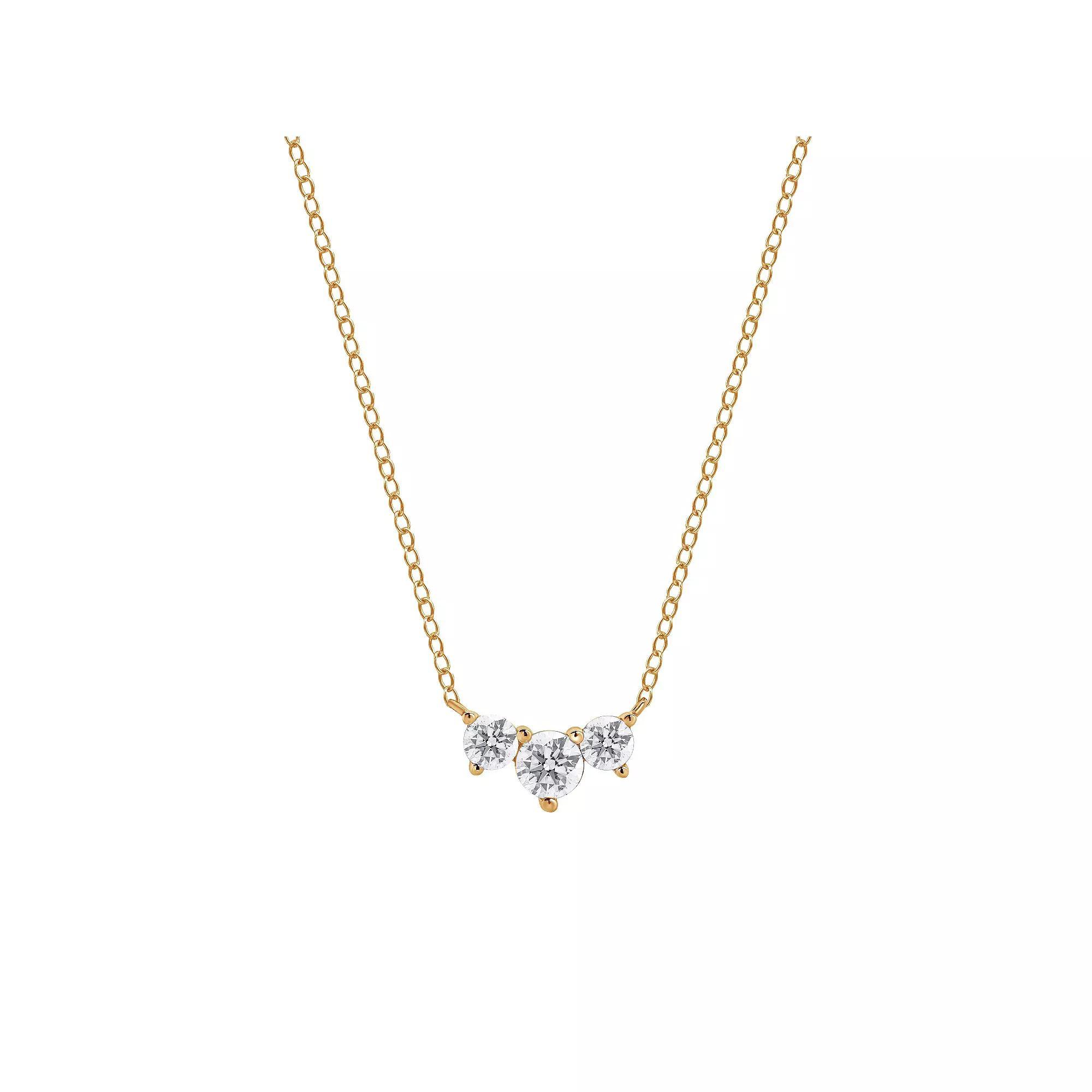 Gemstone Brilliance Lab-Created White Sapphire Pendant Necklace, Womens Pink Tone Product Image