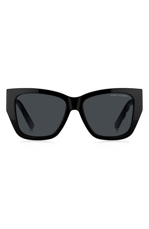 Embossed Logo Tonal Acetate Square Sunglasses Product Image
