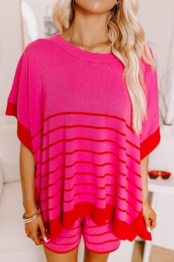 Dockside Cutie Knit Shift Top in Pink Product Image