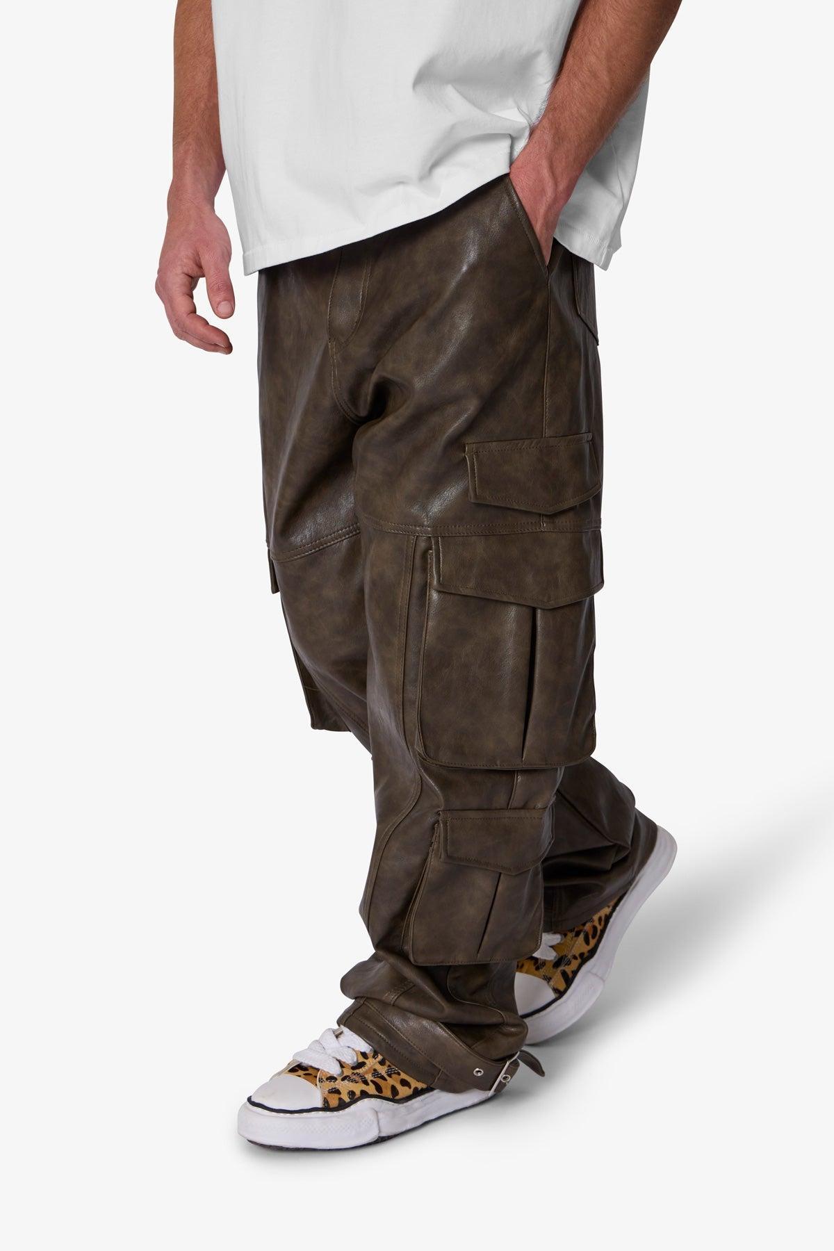 G33 Leather Cargo Pants - Brown Product Image