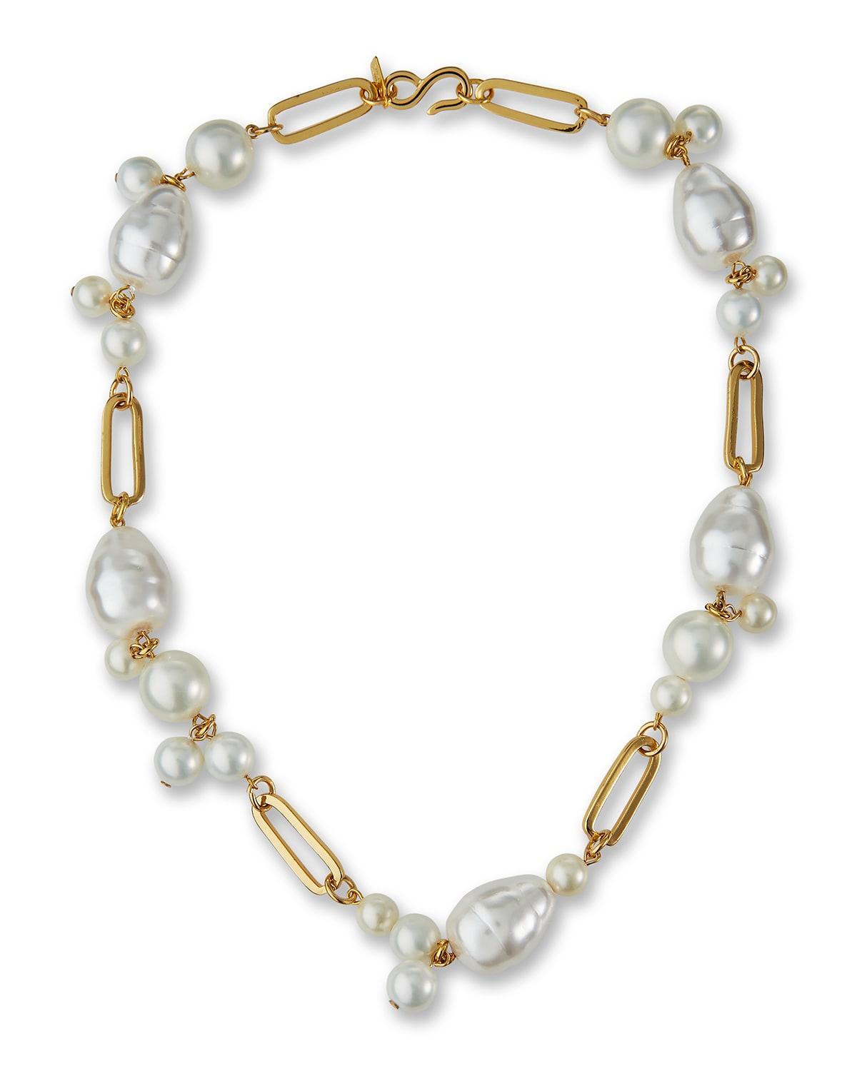 Kenneth Jay Lane Imitation Pearl Cluster Statement Necklace, 18 Product Image