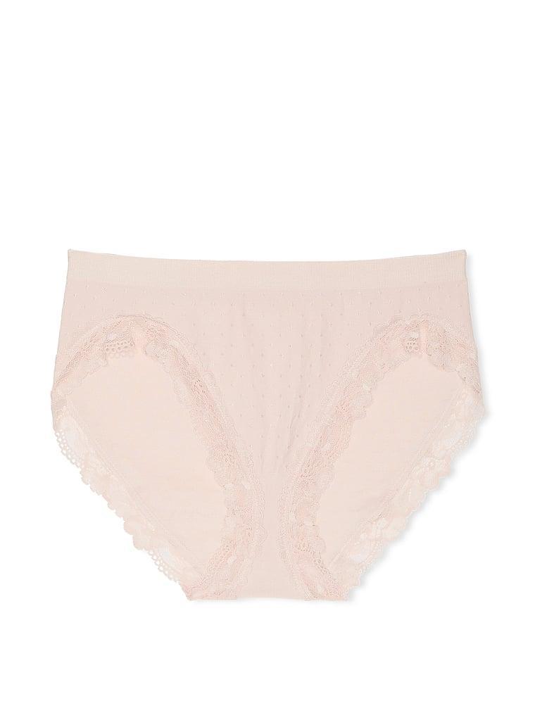 Seamless Lace-Trim High-Leg Brief Panty Product Image