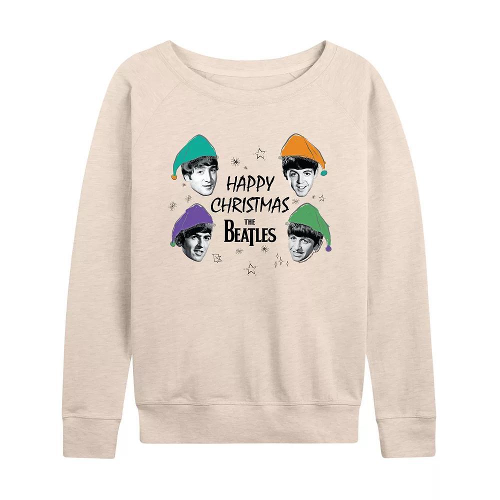 Womens The Beatles Happy Christmas French Terry Long Sleeve Tee Product Image
