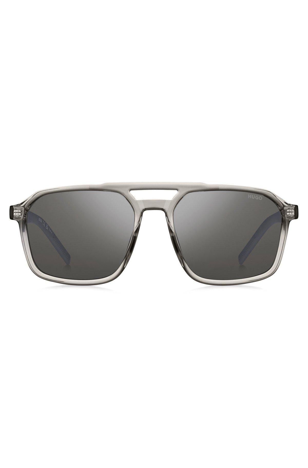 Double-bridge sunglasses with blue and white details Product Image