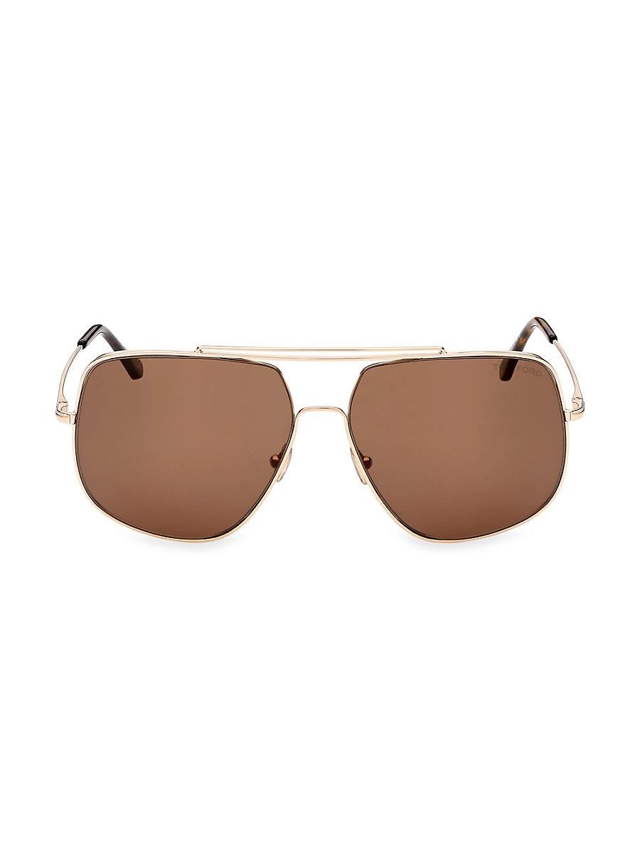 Mens Liam 61MM Square Metal Sunglasses Product Image