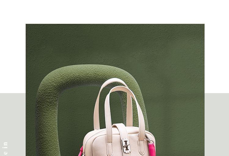 Plain Faux Leather Tote Bag Product Image