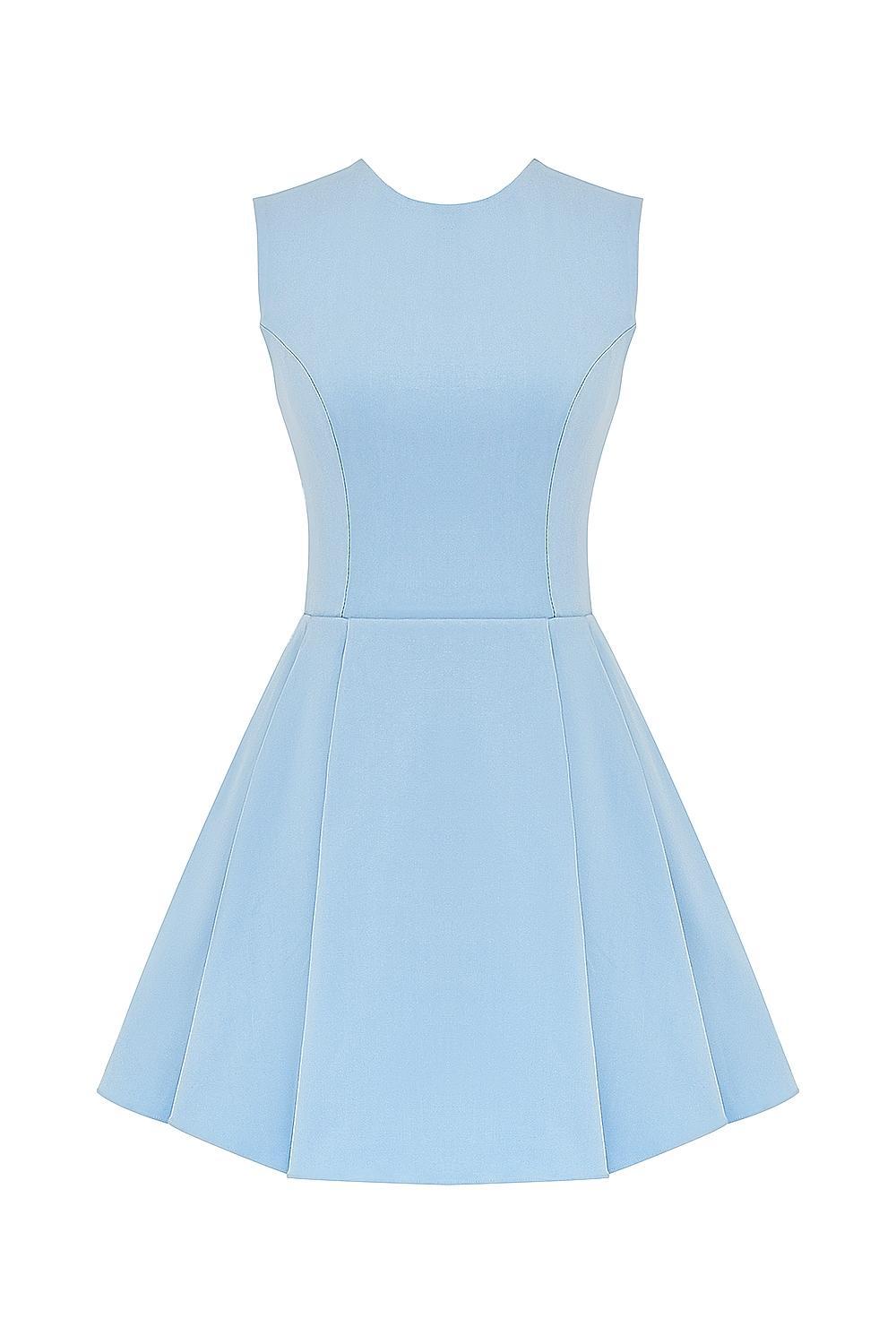 Ingrid Tuscan Blue Twill Mini Dress Product Image