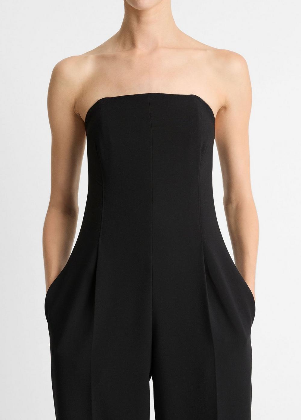 Womens Crepe Strapless Jumpsuit, Black, Size 8 Vince Product Image