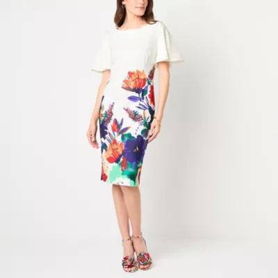 Maya Brooke Womens Short Sleeve Cap Sleeve Floral Product Image